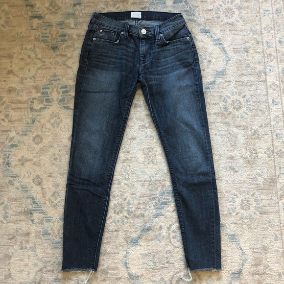 HUDSON Low Rise Skinny Jeans with Raw Hem